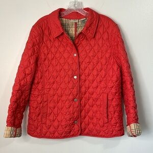 LL Bean Quilted Barn Riding Jacket Pink Coral Size XL